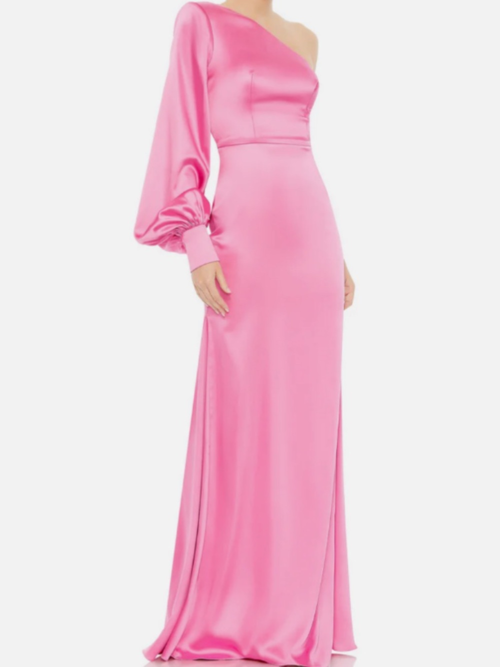 NWT Mac Duggal ONE SHOULDER BISHOP SLEEVE TRUMPET GOWN size 4